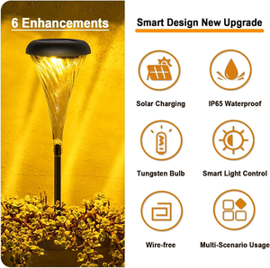 뒷마당 베란다 파티오 통로 장식에 대한 아침 영광 디자인 태양 정원 조명 야외 방수 따뜻한 흰색 다채로운 잔디 램프 - Product Image 3