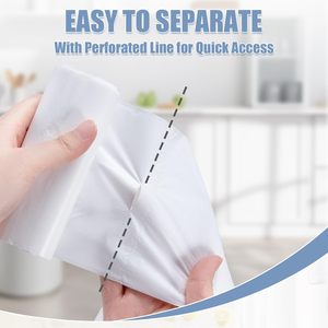 <b>Small</b> Trash <b>Bags</b> 4 Gal 100 Count <b>White</b> Scent Free For Food Waste Bathroom Use - Product Image 4