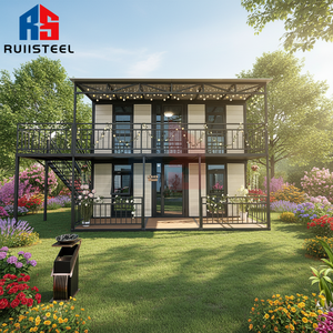 Casa Contenedor de Lujo RUIISTEEL de 2 Pisos, Sistema Plegable Prefabricado de 40 Pies con Baño y Aseo, Diseño de Villa - Product Image 1