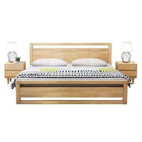 Ensemble lit double extra large moderne et luxueux pour chambre à coucher Mobilier de maison au design minimaliste simple et en bois massif