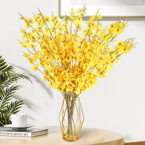 Fleur artificielle à cinq branches, fleur jaune, décoration d'intérieur, bouquet, <span class=keywords><strong>orchidée</strong></span> <span class=keywords><strong>cymbidium</strong></span>, fabricant en gros - Product Image 2