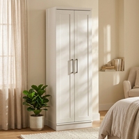 Armoire convertible moderne avec portes battantes, meubles de chambre à coucher pour appartement, bois manufacturé