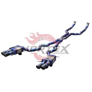 Système d'échappement Vortex Titanium Valvetronic compatible avec BMW F06 M6 Gran Coupé 4.4T Performance Racing Catback Muffler System Pie-cut Blue Kit - Product Image 2