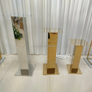 Décoration de fête de mariage, <span class=keywords><strong>colonne</strong></span> en métal élégante en acier inoxydable, or <span class=keywords><strong>brillant</strong></span>, argent, centre de table - Product Image 4