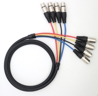 Câbles multipaires XLR 3 broches, 4 couleurs, câble de microphone 4 canaux mâle-femelle pour studios d'enregistrement en direct