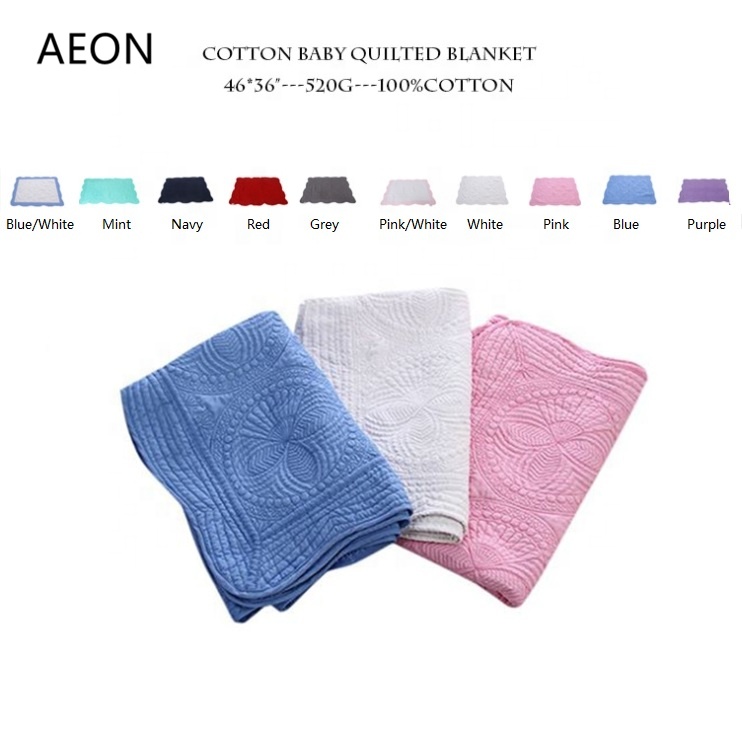 Wholesale Various Colors 100% Organic Cotton Baby Quilted Blanket