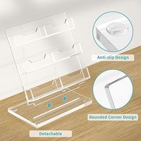 Présentoir de Comptoir en Acrylique Transparent à 3 Niveaux Robuste pour Cartes de Visite – Idéal pour Expositions, Bureaux et Espaces de Réception – Vente en Gros – Gain de Place