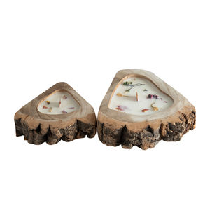 Carved Wooden Centerpiece Eco Material And Easy Wipe Clean Surface <strong>Candle</strong> <strong>Holder</strong> For Tabletop Decor - Product Image 3