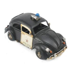 Noir Rétro Police Voiture Modèle Décoration Créative Bureau À Domicile Décor Vintage Souvenirs Faits À <span class=keywords><strong>La</strong></span> Main En Métal Embellissements Pour L'artisanat - Product Image 1