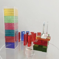 Tour de jeu empilable en acrylique transparent personnalisée en usine Ensemble de blocs de construction en acrylique déco