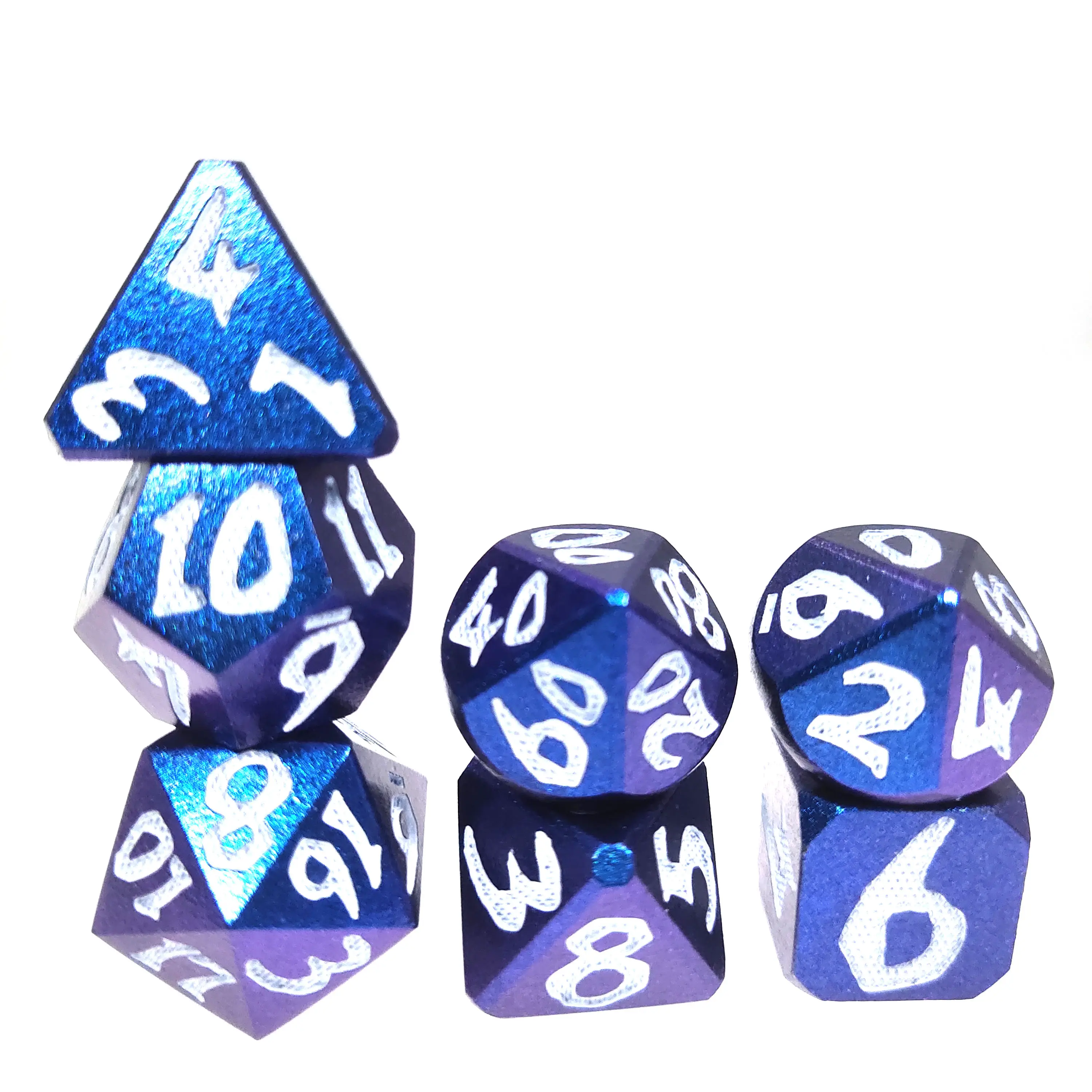 7 adet Metal Dices Set DND polyhesolid katı D & D zar seti rol yapma oyunları için kullanılan Dungeon ve Dragons zar oyunu