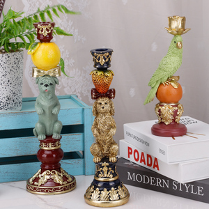 Redeco creativo cane portacandele pappagallo portacandele in resina animale Set portacandele per regali decorazione casa - Product Image 2