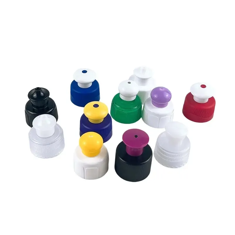 New Factory direct sale 28mm 28/410 plastic water bottle push pull cap pull push cap lids push pull cover cap