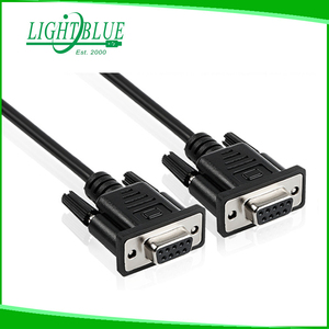 <span class=keywords><strong>Cable</strong></span> Serial RS232 DB9 Negro de 2m, <span class=keywords><strong>Cable</strong></span> de Transferencia de Datos Cruzado de 9 Pines Hembra a Hembra para Computadora, PC, PLC, Programación - Product Image 2