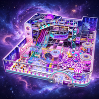 Équipement de jeu souple personnalisé de haute qualité pour aire de jeux intérieure pour enfants, thème cyberpunk, parc d'attractions néon