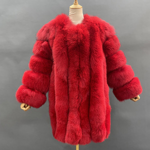 プラスサイズふわふわロングクラシック冬暖かい安いブルーフォックスファーコート女性 - Product Image 6