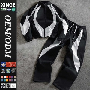 2026 New Arrival Unisex Two-Piece Zip up Nylon Jacket and Jogger <b>Pants</b> Sets Sportswear Casual Oversized Streetwear Tracksuit Set - Product Image 1