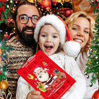 Calendrier de l'Avent de Noël 24 jours Scène de Neige, Boîte à Bijoux, Kit de Perles DIY pour Collier, Bracelet, Boucles d'Oreilles, Bague, Boîte Mystère Aléatoire