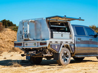 Plateau/Cabine de camionnette en aluminium thermolaqué sur mesure, grande taille, double/simple/extra cabine, avec tiroir coulissant et côtés rabattables 2100*1850mm