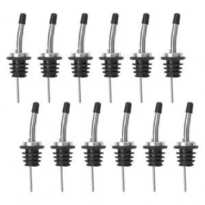 Wholesale Liquor <b>Bottle</b> Pourer Spouts Stainless Steel Speed Pour Spouts Olive Oil Dispenser Spout <b>with</b> <b>Flip</b> <b>Top</b>/Rubber Dust Caps - Product Image 1
