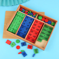 Set de Exploración Matemática Montessori para Preescolar, Herramientas de Geometría y Numeración de Madera con Códigos de Color para la Descubierta Guiada por el Niño