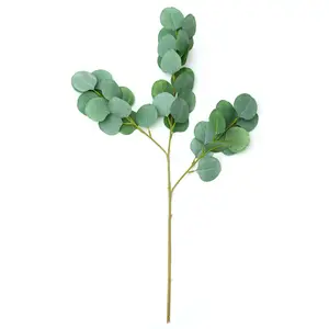 Eucalyptus stem silk fabric shrubs greenery artificial plants for wedding arrangement home table vase decorations