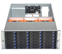 Boîtier de serveur 4U avec 24 baies Hotswap, compatible SATA ou SAS, avec backplane SATA ou Mini SAS ou 8643 disponible