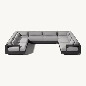 Luxury Metal Aluminum Frame Sectional Sofa Patio Outdoor Garden Furniture Sofa Set