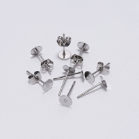 Fourniture d'usine 1 ensemble de résultats de bouchon de boucle d'oreille oreille arrière goujons de boucle d'oreille en acier inoxydable goupilles de Base vierges