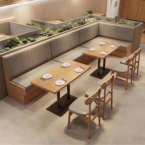 Juego de Mesa de Piedra y Sofás de PU Modernos Personalizados al por Mayor para Restaurante, con Capacidad para 6 Personas, Muebles Comerciales para Centro Comercial, Hotel, Cafetería, Bar - Product Image 5