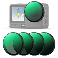 Kit de Filtros K&F Concept de 4 Piezas ND8&PL+ND16&PL+ND32&PL+ND64&PL para DJI Action 6, Filtro Híbrido de Densidad Neutra Polarizante de Encaje Rápido