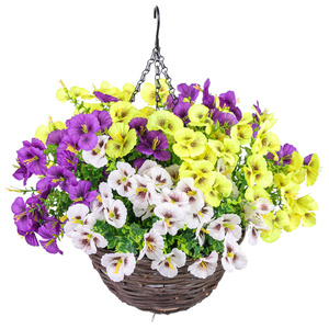 Canasta Colgante <span class=keywords><strong>de</strong></span> Flores Artificiales Premium al por Mayor, Ecológica, Resistente al Fuego, sin Olor, Resistente a los Rayos UV, <span class=keywords><strong>Planta</strong></span> Decorativa - Product Image 2