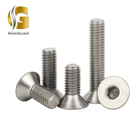 Sekrup Kepala Datar Hex Socket Cap dari Paduan Titanium Kelas 2 Non-Standar DIN 7991 dengan Kepala Tombol Hex Socket Security