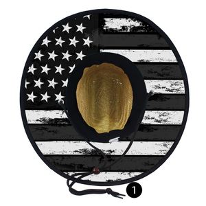 Printed Underbrim Natural Straw <b>Hat</b> Wide Brim UV Protection Beach Sun <b>Hat</b> with Custom Logo Adjustable Chin Strap for Outdoor - Product Image 4