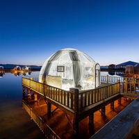 Rumah Kubah PC Glamping Tahan Air Desain Baru Terlaris dengan Pemandangan Langit Berbintang Transparan