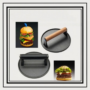 Presse à griller en fonte robuste de 6.5 pouces pour la cuisson des sandwichs avec des presses à hamburger Smash au <span class=keywords><strong>bacon</strong></span> poêlé en métal durable - Product Image 3