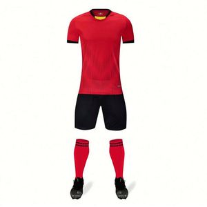 Factory Wholesale <b>Red</b> Plus Size Sportswear Breathable Quick Dry 100% Polyester Soccer Uniform With Customization Logo - Product Image 1