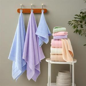 Plain Color Thick Pure Cotton <b>Bath</b> Towel 70x140cm Soft Absorbent Household Adult Towel - Product Image 1