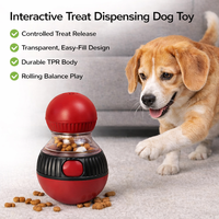 Jouet d'activité pour chien en plastique solide avec logo personnalisé, antidérapant, récipient à friandises visible, activé par le mouvement, écologique