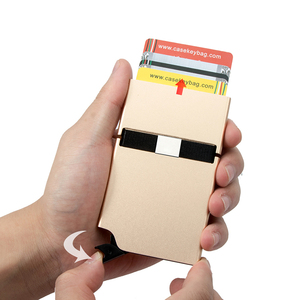 New <b>Mens</b> Minimalist Slim Smart Metal <b>Wallet</b> Billetera Tarjetero Aluminio <b>Rfid</b> Protection Automatic Aluminum Credit Card Holder - Product Image 2