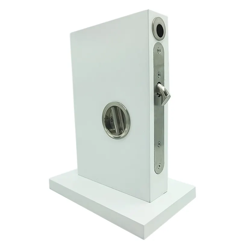 Preço do fabricante maçaneta moderna liga de zinco fechadura de porta de madeira redonda embutida invisível para portas de bolso deslizantes