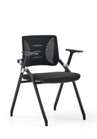 Chaise de conférence pliable et empilable confortable avec dossier en maille PP, coussin en éponge et accoudoirs pour salle de formation, vente directe usine, MOQ 5