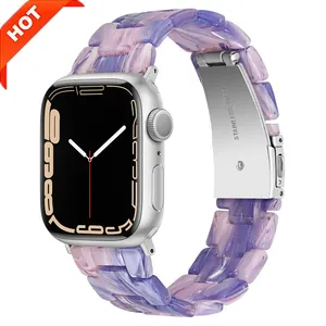 Custom 2023 Ultra Luxury Gold Metal Stainless Steel Buckle Series 8 Strap Quick Release Sublimation I For Apple Resin Watch Band