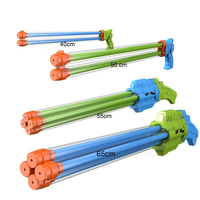 Pistolet à eau pour enfants de 65 cm, jouet à eau à 4 tubes, pistolet à eau à 2 canons pour enfants