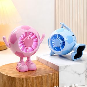 Ventilateur de table portable créatif pour fan de football avec lumière LED, rechargeable par USB, pour enfants, cadeau rafraîchissant, corps en plastique de 6,9 pouces - Product Image 3