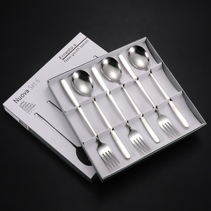 Nuova <b>Set</b> <b>6</b> Piece Gold Stainless Steel Cutlery Fork Spoon Gift Box <b>Dinnerware</b> <b>Set</b> - Product Image 4