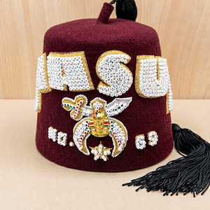 Fez Shriner <b>Hat</b> With Bullion and Rhinestone With Tassel <b>Holder</b>,shriner Regalia <b>Hat</b> Turkish <b>Hat</b> - Product Image 1