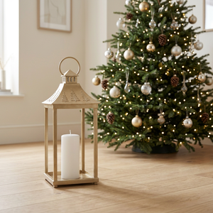 Latest Hot Selling Christmas Collection <b>Brass</b> Antique Metal Candle <b>Lantern</b> with Embossed Tree Design - Product Image 6