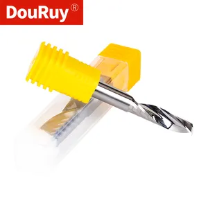 DouRuy CNC Solid Carbide Milling Cutter Single Flute Spiral Engraving Router Bit CNC Carving Bit For Hard Wood