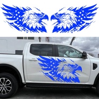 Lot de 2 autocollants de voiture en vinyle imperméables et résistants aux rayures avec motif aigle pour bas de caisse automobile